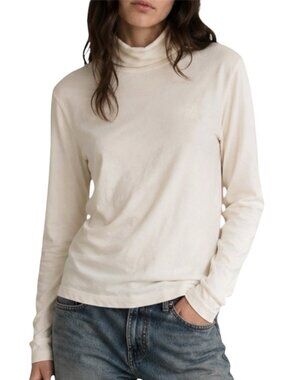 M Lauren Ralph Lauren Cream Turtleneck Long Sleeve Soft Knit Top